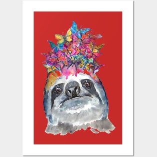 Colorful Sloths Posters and Art